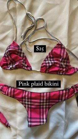Pink Plaid Bikini