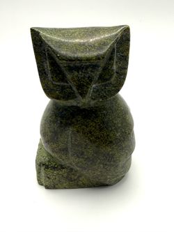 Inuit Carved Green Serpentine Owl