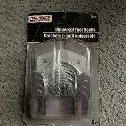 Universal Tool Hooks – 5 Pack Metal Wall Mounts for Garage or Shed”