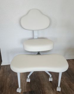 White Cross Leg Computer Desk Chair
