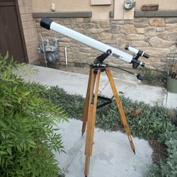 Vtg Vixen Japan 60mm 910mm Refractor Telescope Wood Tripod Parts Repair As Is