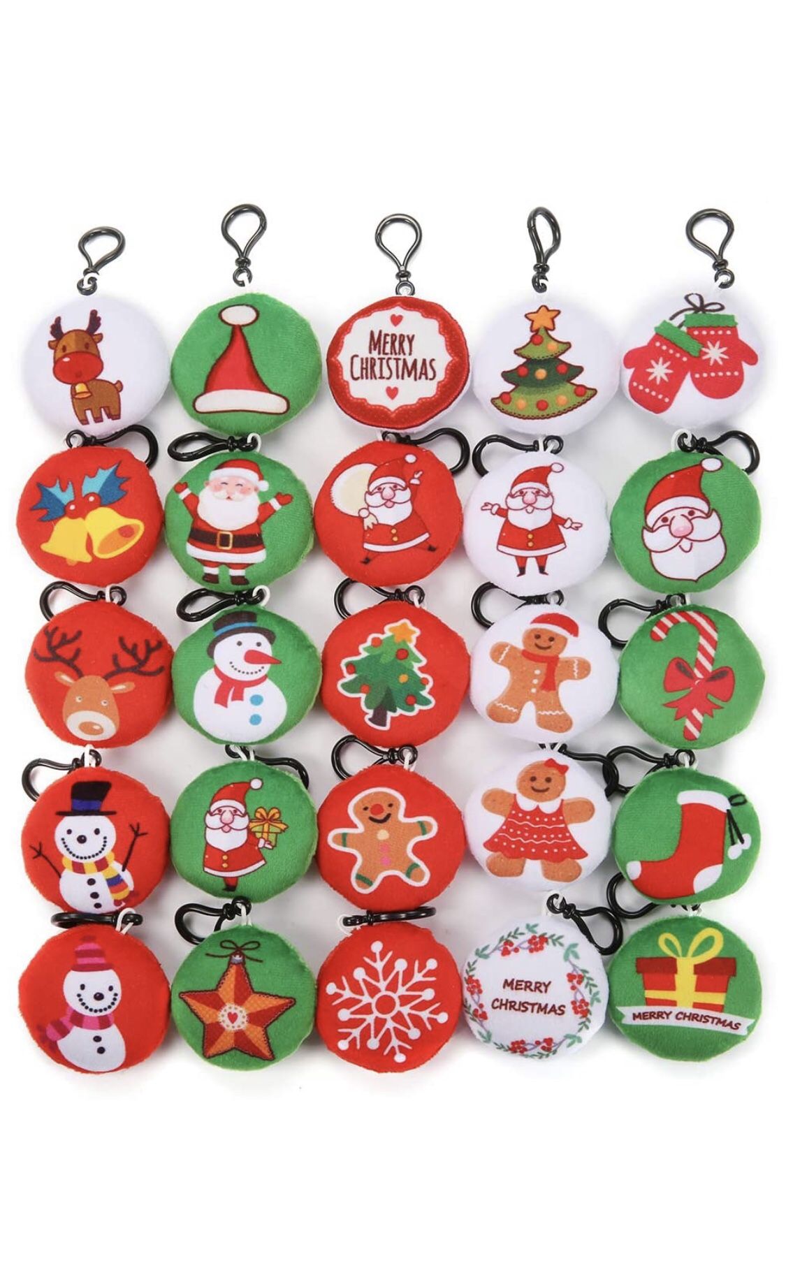 25Pcs Mini Emoji Christmas Ornaments