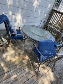 Glass top patio set