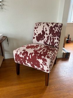 Cow print accent chair