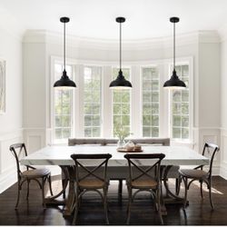 3-Pack Black Farmhouse Pendant Light