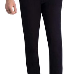 Haggar Men's Premium Comfort Khaki Flat Front Slim - Black