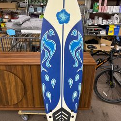 6' Surfboard, Surfboard with 3 Removable Fins, Safety Leash, EPS Core and EPE Deck, Lightweight Su