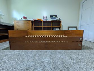 Authentic Teak Wood Double Twin Bed Frame. 