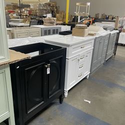 $140 for 30” & $175 for 36”New Assembled 30” & 36” Solid Wood Frame Bathroom Vanity WITHOUT Sink