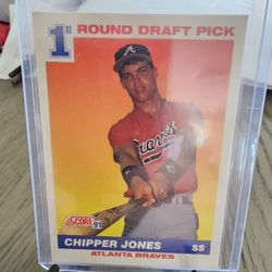 Chipper Jones '91 Score 1st Round Draft Pick Rookie 1992 Topps Top Prospects 1994 Topps Coming Attraction Gold Parallel 