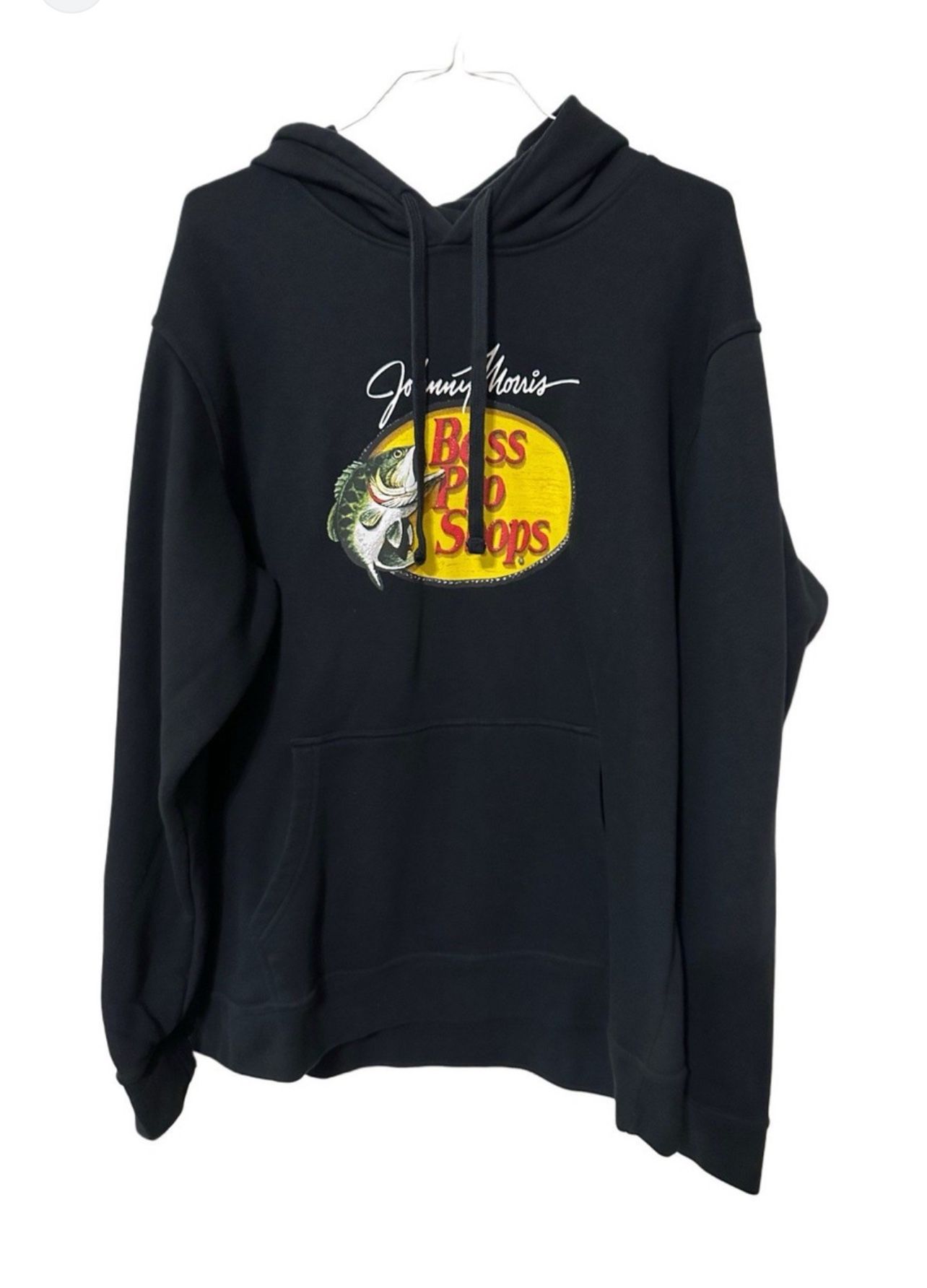 Bass Pro Shops Black Hoodie with Yellow Logo MENS SZ L/G