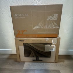 2 Monitors – For Parts or Repair (Dell & Sansui)