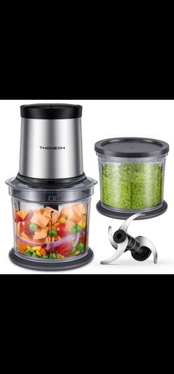 TWOMEOW Food Processor 4 Cup, Electric Food Chopper, ?Small but Powerful?Meat Grinder with 2 Bowl