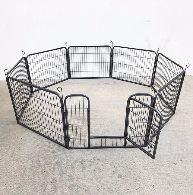 (NEW) $85 Heavy Duty 24” Tall x 32” Wide x 8-Panel Pet Playpen Dog Crate Kennel Exercise Cage Fence Play Pen 
