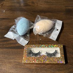 Beauty blenders, and lashes