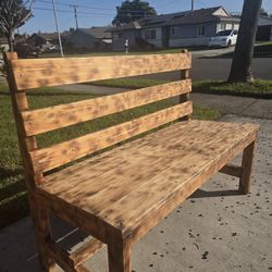 Hand Made Garden Pine Wood Bench