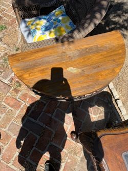 Demilune Wood Top Console Table