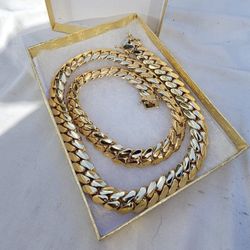 14k & 18k Miami Cuban Link Gold Plated 20mm Heavy Chain 