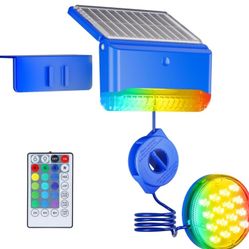 2-in-1 Solar Pool Lights,16 Colors Solar Powered Submersible LED Lights with Remote Control&IP68 Waterproof,