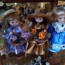 Porcelain "Bradley Dolls" (12  for $30)