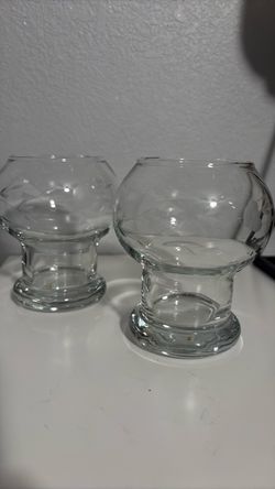 Princess House Heritage Crystal Votive Candle Holders Set of 2 Each 3 7/8" Tall