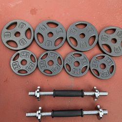 Gym Steel Bar Handles With 30.lbs 