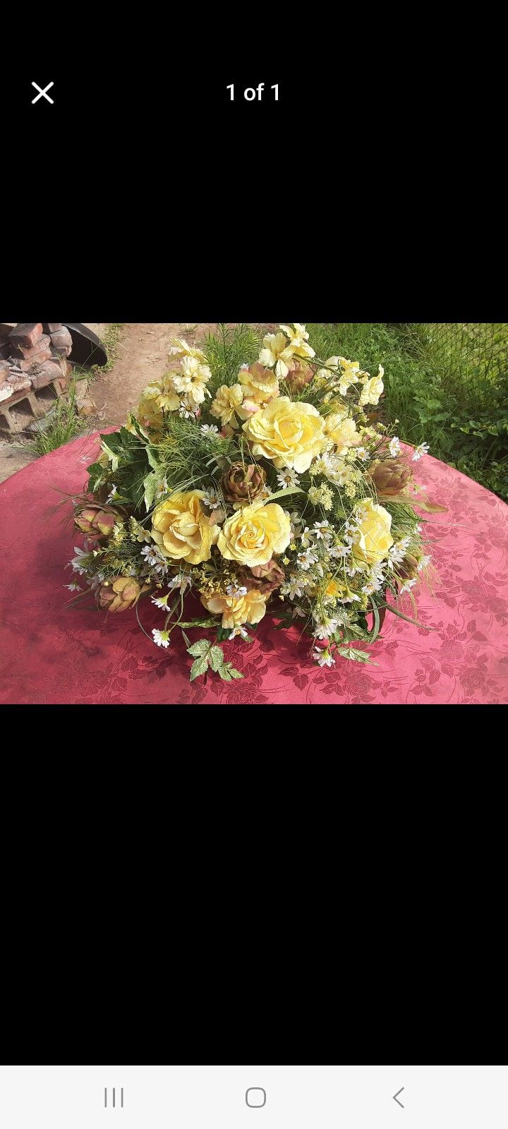 DECRATIVE ARTIFICIAL FLOWERS IN GLASS BASE $60 FINAL PRICE