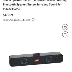 HA05 Bluetooth 5.1 Sound Bar Stable Transmission Sound Speaker Bar with 1200mAh Built-in Battery Bluetooth Speaker Stereo Surround Sound for Indoor Ho