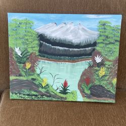 Hand Painting Mountain View 