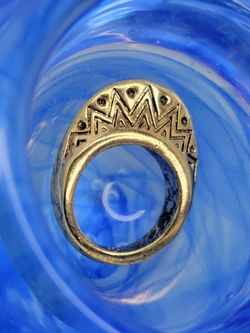 House of Harlow 1960 14k Yellow Gold Plated Etched Mohawk Ring Size 5