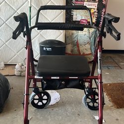 Rollator Walker & Transport Chair Combo – Brand New