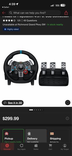 Logitech g29 Steering Wheel PS5 PS4 PC