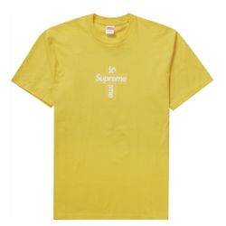 Supreme Cross Box Logo Tee Yellow Medium