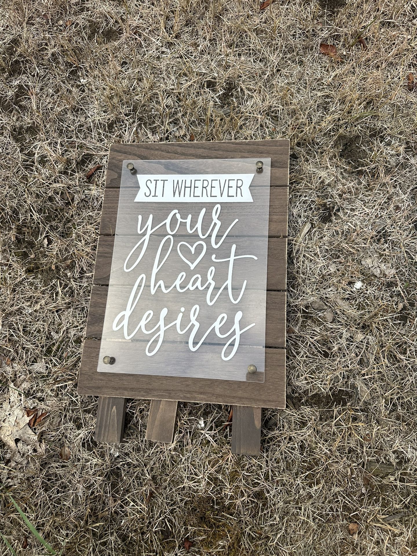 Rustic Wedding Ceremony Sign – “Sit Wherever Your Heart Desires