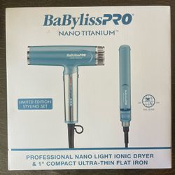 BaByliss Pro Nano Titanium Lightweight Ionic Dryer & Compact Flat Iron