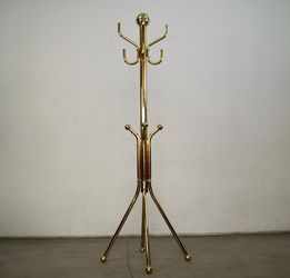 1980’s Hollywood Regency Brass Coat Rack