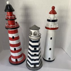 Lighthouses (3) Nautical Decor 