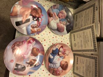 1990 Knowles baby themed collectible plates