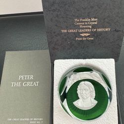Baccarat Crystal Franklin Mint Paperweight the great Leader of history Peter the Great  In great condition  Comes in box with certificate of authentic