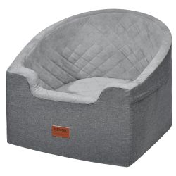 816#Dog Car Seat, Waterproof Dog Booster Seat for Car with A Storage Pocket, Clip-On Safety Leash and Sponge Filling, Dog Car Bed for Small & Medium