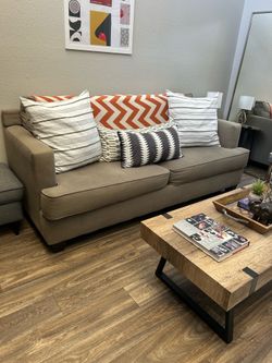 Light green couch.