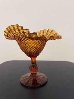 Vintage Westmoreland Amber Glass Compote
