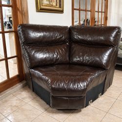 Dark Brown Leather Corner Chair – Modular Sectional Piece