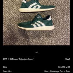Adidas Iniki Runner Collegiate Green VNDS Size 13