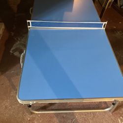 Four lightweight aluminum ping-pong table 2’ x 5’ and 3 feet tall no ping-pong, balls or paddles