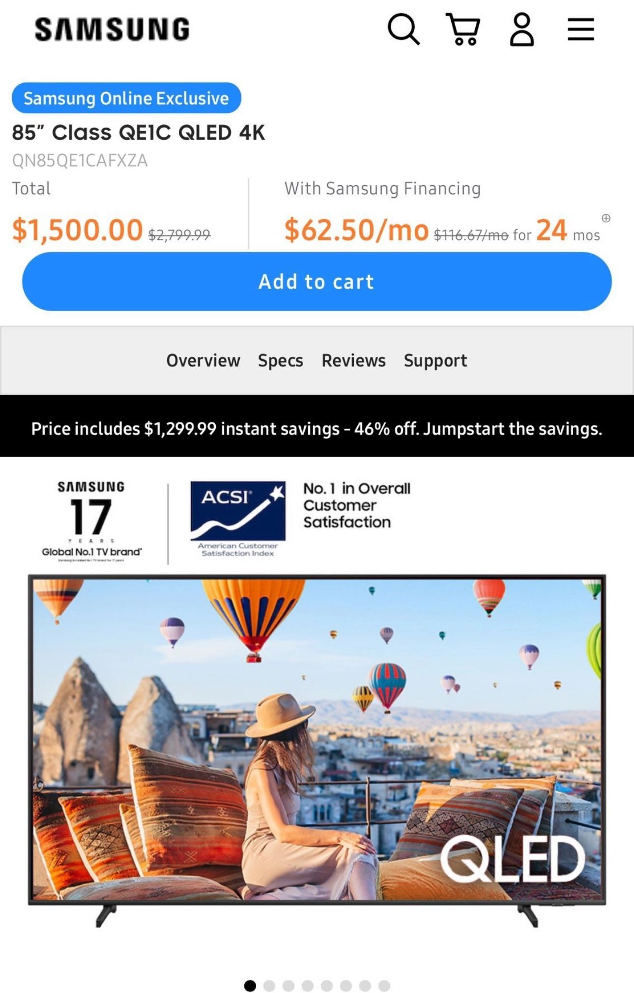 Samsung 85” 4K QLED