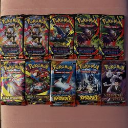 Sealed Lot of 10 Pokémon TCG Booster Packs