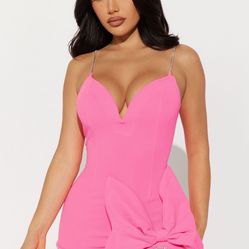 Classy And Cute mini dress -Hot Pink 