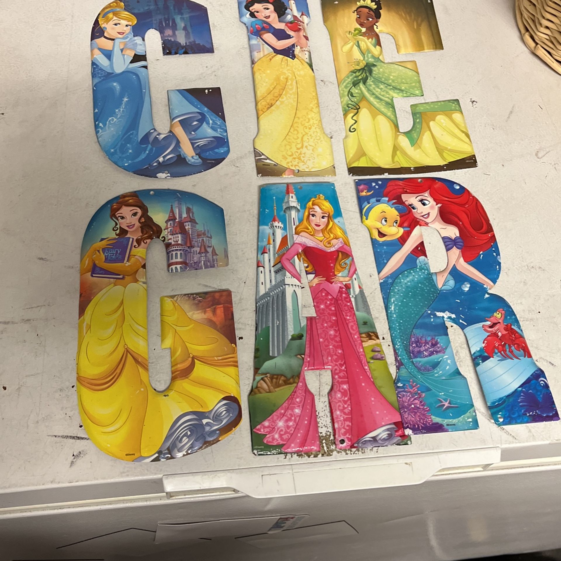 6 Disney Princess Metal Letters