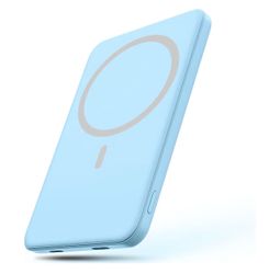 5000mAh for Magsafe Power Bank with USB C Fast Charging,Camping Essential for Magnetic Battery Pack for iPhone 17/16/15/14/13/12 All Series, Sky Blue